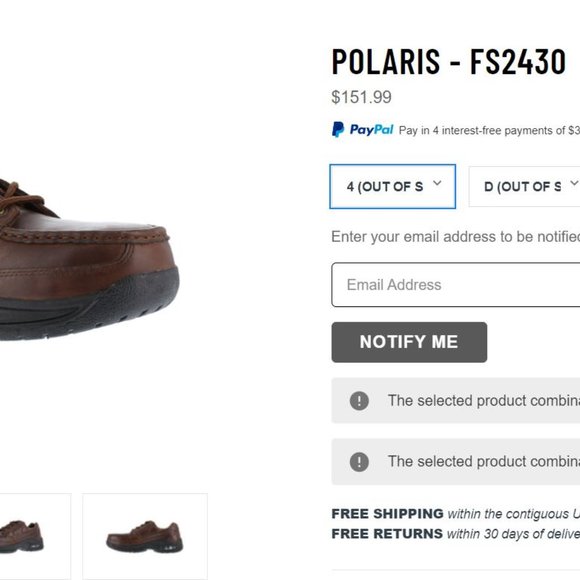 Florsheim Polaris Safety toe Oxford Leather Work Shoe Stock No. FS2430 Size 4D main image 6